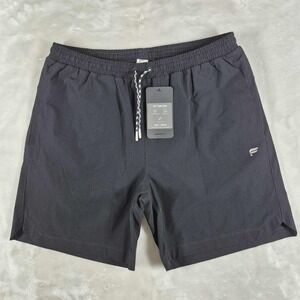 Fabletics The 7" Swim Trunk Men's Large Black Shorts Pocket Lined Beach Pool NWT